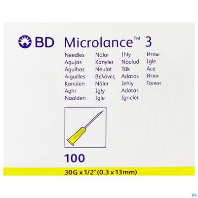 Injektionsspritzen U.zubeh. Kanuele Microlance 30g 1/2 0,30x13mm 100st, A-Nr.: 3297940 - 01