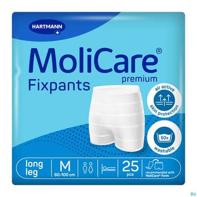 Sie sehen eine Packung Inkontinenz Molicare Fixpants/premium Long Leg M Blau 25st, Produktbild: 03 Inkontinenz Molicare Fixpants/premium Long Leg M Blau 25st, A-Nr.: 3208899 - 03