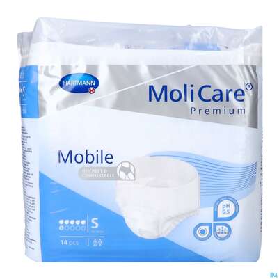 Inkontinenz Molicare Premium/mobile/6 Tropfen Blau S 60-90cm 14st, A-Nr.: 3094591 - 02
