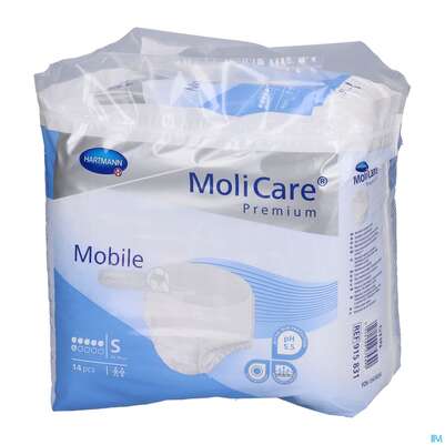 Inkontinenz Molicare Premium/mobile/6 Tropfen Blau S 60-90cm 14st, A-Nr.: 3094591 - 06