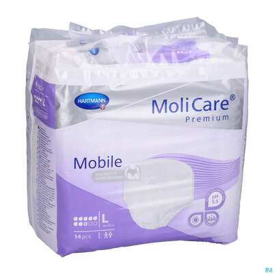 Inkontinenz Molicare Premium/mobile/8 Tropfen Lila L 100-150cm 14st, A-Nr.: 3078617 - 03