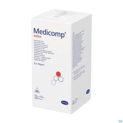 Kompressen Medicomp/extra Vliesstoff 6fach Unsteril 7,5x 7,5cm 100st, A-Nr.: 1652093 - 02