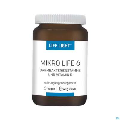 Sie sehen eine Packung Life Light Pulver Mikro Life Darmbakterien 60g, Produktbild: 01 Life Light Pulver Mikro Life Darmbakterien 60g, A-Nr.: 3409089 - 01