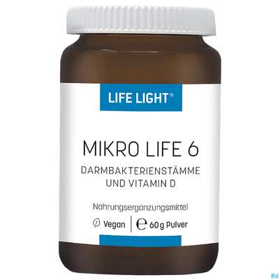 Sie sehen eine Packung Life Light Pulver Mikro Life Darmbakterien 60g, Produktbild: 02 Life Light Pulver Mikro Life Darmbakterien 60g, A-Nr.: 3409089 - 02