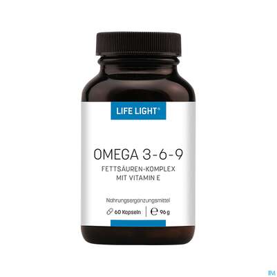 Sie sehen eine Packung Omega -3-6-9 Kapseln Life Light 60st, Produktbild: 01 Omega -3-6-9 Kapseln Life Light 60st, A-Nr.: 3130022 - 01