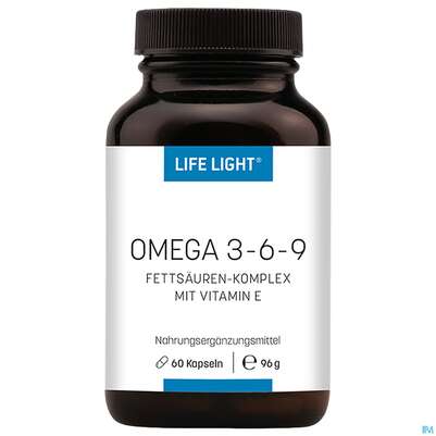 Sie sehen eine Packung Omega -3-6-9 Kapseln Life Light 60st, Produktbild: 02 Omega -3-6-9 Kapseln Life Light 60st, A-Nr.: 3130022 - 02