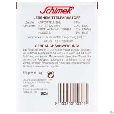 Schimek Lebensmittelfarbe Nr13 Rumbraun 4g, A-Nr.: 5745118 - 03