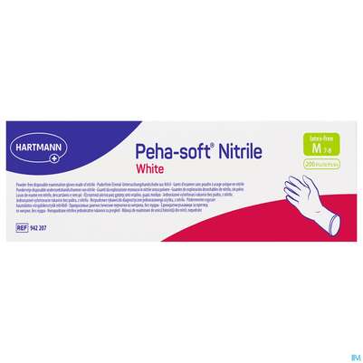 Untersuchungshandschuhe Peha/soft/puderfrei Nitrile Unsteril White M 200st, A-Nr.: 3994047 - 01
