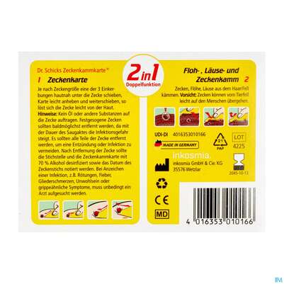 Zecken Kammkarte Dps 1st, A-Nr.: 5960035 - 02