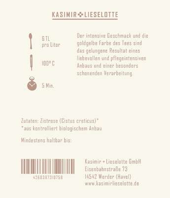 Kasimir und Lieselotte - Zistrose Tee, A-Nr.: 5176465 - 02