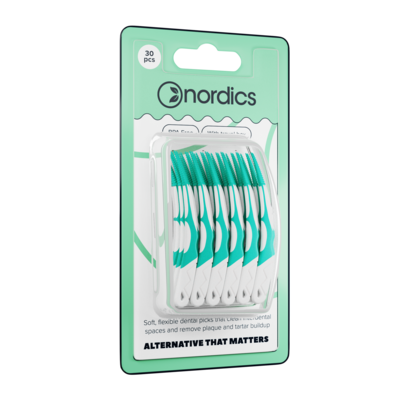 Sie sehen eine Packung Nordics Interdental-Zahnstocher Soft Pick 0,4mm, Produktbild: 01 Nordics Interdental-Zahnstocher Soft Pick 0,4mm, A-Nr.: 5799605 - 01