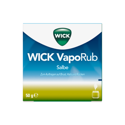 Sie sehen eine Packung WICK VapoRub Salbe, Produktbild: 01 WICK VapoRub Salbe, A-Nr.: 1329920 - 01