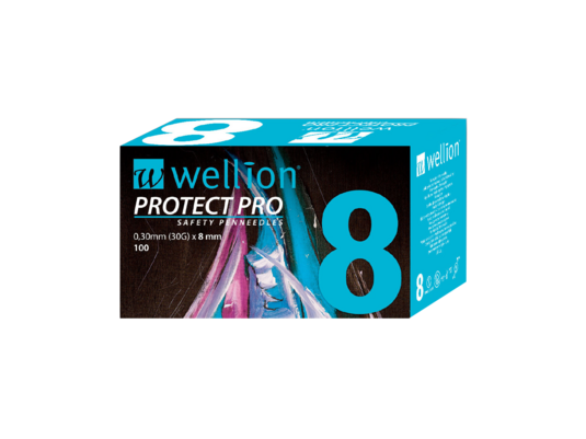 WELL128 Wellion PROTECT PRO Sicherheitspennadeln (Safety Pennadeln), 100 Stück, A-Nr.: 4441824 - 01