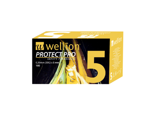 WELL125 Wellion PROTECT PRO Sicherheitspennadeln (Safety Pennadeln), 100 Stück, A-Nr.: 4441818 - 01