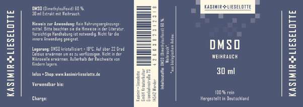 Sie sehen eine Packung Kasimir und Lieselotte - Weihrauch DMSO Lösung 30 ml, Produktbild: 02 Kasimir und Lieselotte - Weihrauch DMSO Lösung 30 ml, A-Nr.: 5616591 - 02