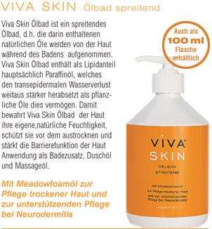 Sie sehen eine Packung Viva Skin Ölbad spreitend 500ml, Produktbild: 02 Viva Skin Ölbad spreitend 500ml, A-Nr.: 2596913 - 02