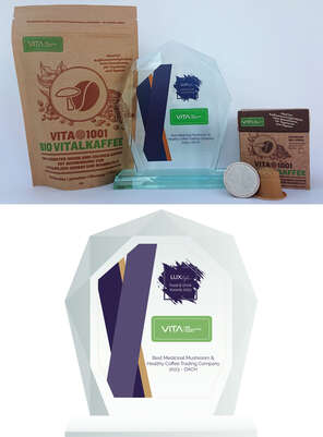 VITA1001 - Bio Vitalkaffee (PREMIUM REISHI-Kaffee) | Holzfaser-Kapsel | 10er ÖKO-Box (Nespresso kompatibel), A-Nr.: 5684109 - 09