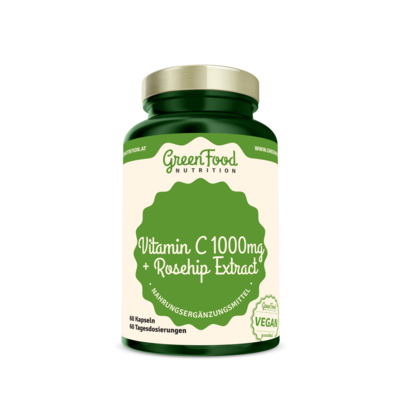 GreenFood Nutrition Vitamin C 1000 + Hagebutten Extrakt 60 Kapseln, A-Nr.: 5634749 - 01
