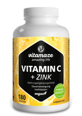 Vitamaze Vitamin C 1000mg hochdosiert +Zink vegan, A-Nr.: 5179328 - 01