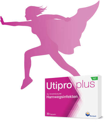 Sie sehen eine Packung Utipro plus AF Kapseln, Produktbild: 02 Utipro plus AF Kapseln, A-Nr.: 5305394 - 02