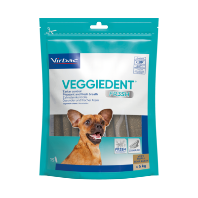 Sie sehen eine Packung Veggiedent Fr3sh XS - Kaustreifen für Hunde bis 5 kg Körpergewicht, Produktbild: 01 Veggiedent Fr3sh XS - Kaustreifen für Hunde bis 5 kg Körpergewicht, A-Nr.: 4877645 - 01