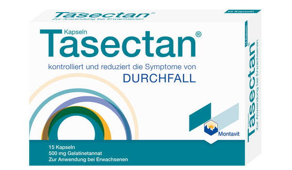 Sie sehen eine Packung Tasectan Kapseln für Erwachsene, Produktbild: 01 Tasectan Kapseln für Erwachsene, A-Nr.: 3919057 - 01