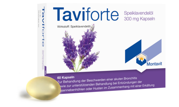 Sie sehen eine Packung Taviforte Kapseln, Produktbild: 02 Taviforte Kapseln, A-Nr.: 4956014 - 02