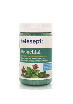 Sie sehen eine Packung tetesept Gesundheits-Meersalz Bronchial, Produktbild: 01 tetesept Gesundheits-Meersalz Bronchial, A-Nr.: 4155857 - 01
