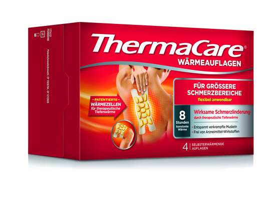 Sie sehen eine Packung ThermaCare® Flexible Anwendung Groß 4 Stk., Produktbild: 01 ThermaCare® Flexible Anwendung Groß 4 Stk., A-Nr.: 4731396 - 01