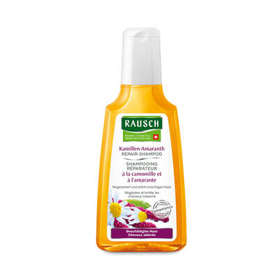 Sie sehen eine Packung RAUSCH Kamillen-Amaranth REPAIR-SHAMPOO, Produktbild: 01 RAUSCH Kamillen-Amaranth REPAIR-SHAMPOO, A-Nr.: 2155824 - 01