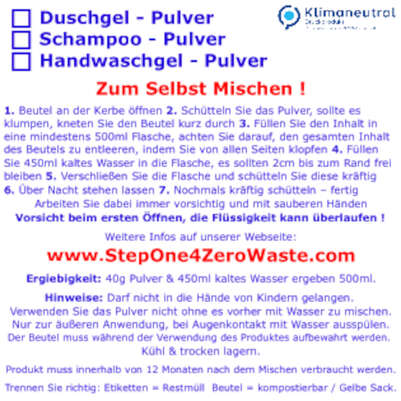 Duschgel Pulver Limette StepOne, A-Nr.: 5454295 - 02