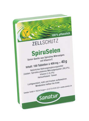 Sie sehen eine Packung Sanatur SpiruSelen hefefrei Hau Tabletten, Produktbild: 01 Sanatur SpiruSelen hefefrei Hau Tabletten, A-Nr.: 4258600 - 01