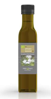 Bio Schwarzkümmelöl, 250ml, kaltgepresstes Öl aus Ägypten, Antiallergikum, A-Nr.: 5229345 - 01