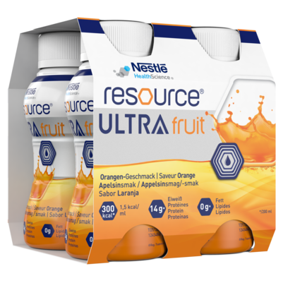 Sie sehen eine Packung Resource® Ultra Fruit, Produktbild: 03 Resource® Ultra Fruit, A-Nr.: 5422668 - 03