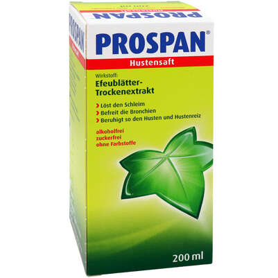 Sie sehen eine Packung Prospan® Hustensaft 200ml, Produktbild: 05 Prospan® Hustensaft 200ml, A-Nr.: 2475428 - 05