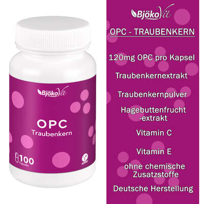 BjökoVit OPC Traubenkern Kapseln vegan, A-Nr.: 5174621 - 07
