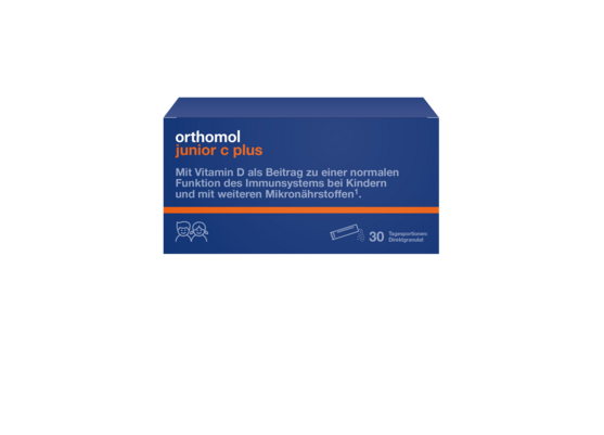 Sie sehen eine Packung Orthomol Junior C Plus Direkt Him/Lim, Produktbild: 01 Orthomol Junior C Plus Direkt Him/Lim, A-Nr.: 3382284 - 01