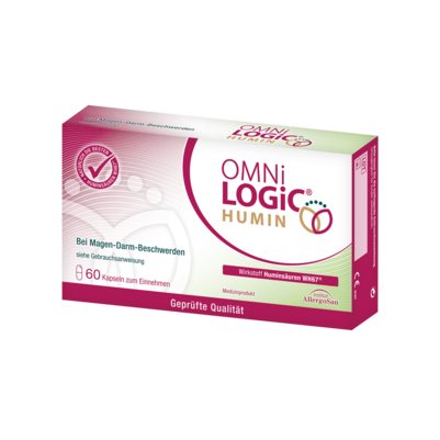 Sie sehen eine Packung OMNi-LOGiC® HUMIN, 60 Kapseln zum Einnehmen, Produktbild: 01 OMNi-LOGiC® HUMIN, 60 Kapseln zum Einnehmen, A-Nr.: 5477020 - 01