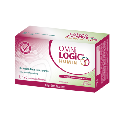 Sie sehen eine Packung OMNi-LOGiC® HUMIN. 120 Kapseln zum Einnehmen, Produktbild: 01 OMNi-LOGiC® HUMIN. 120 Kapseln zum Einnehmen, A-Nr.: 5477014 - 01