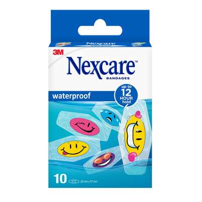 Sie sehen eine Packung Nexcare™ Waterproof Tattoo Pflaster, 26 mm × 57 mm, 10/Packung, Produktbild: 01 Nexcare™ Waterproof Tattoo Pflaster, 26 mm × 57 mm, 10/Packung, A-Nr.: 5328478 - 01