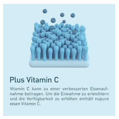Sie sehen eine Packung Nupure Eisen plus Vitamin C + B12 + Folsäure, Produktbild: 05 Nupure Eisen plus Vitamin C + B12 + Folsäure, A-Nr.: 5778744 - 05