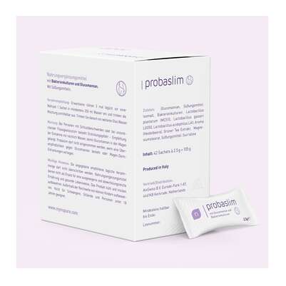 Sie sehen eine Packung nupure probaslim mit Glucomannan und Bakterienkulturen, Produktbild: 07 nupure probaslim mit Glucomannan und Bakterienkulturen, A-Nr.: 5779034 - 07