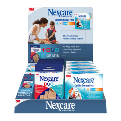 Sie sehen eine Packung Nexcare™ ColdHot Promo CDU ColdHot Comfort + DUO, 12 Each/Set, Produktbild: 01 Nexcare™ ColdHot Promo CDU ColdHot Comfort + DUO, 12 Each/Set, A-Nr.: 5717412 - 01