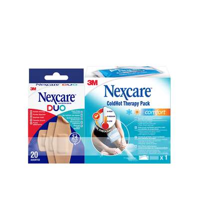Sie sehen eine Packung Nexcare™ ColdHot Promo CDU ColdHot Comfort + DUO, 12 Each/Set, Produktbild: 02 Nexcare™ ColdHot Promo CDU ColdHot Comfort + DUO, 12 Each/Set, A-Nr.: 5717412 - 02