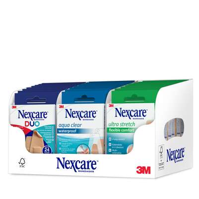 Sie sehen eine Packung Nexcare™ Mixed Display Comfort/DUO/Aqua, Produktbild: 02 Nexcare™ Mixed Display Comfort/DUO/Aqua, A-Nr.: 5683311 - 02