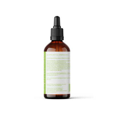 Sie sehen eine Packung Naturvit® Vitamin K2 Tropfen vegan, Produktbild: 02 Naturvit® Vitamin K2 Tropfen vegan, A-Nr.: 5666620 - 02