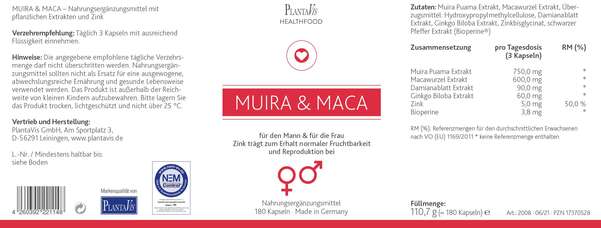 Muira &amp; Maca Kapseln, A-Nr.: 5606374 - 02
