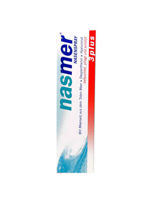Sie sehen eine Packung Nasmer 3plus Nasenspray, Produktbild: 02 Nasmer 3plus Nasenspray, A-Nr.: 3081335 - 02