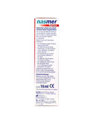 Sie sehen eine Packung Nasmer 3plus Nasenspray, Produktbild: 03 Nasmer 3plus Nasenspray, A-Nr.: 3081335 - 03