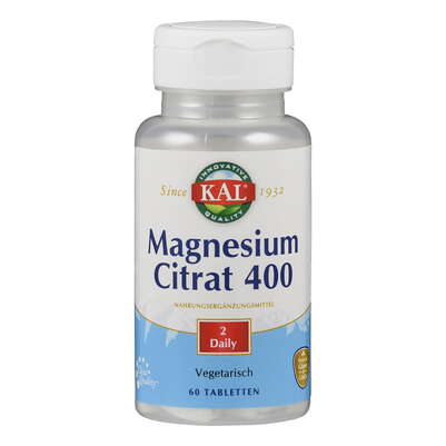Sie sehen eine Packung Supplementa Magnesium Citrat 400 mg Tabletten, Produktbild: 01 Supplementa Magnesium Citrat 400 mg Tabletten, A-Nr.: 5597818 - 01
